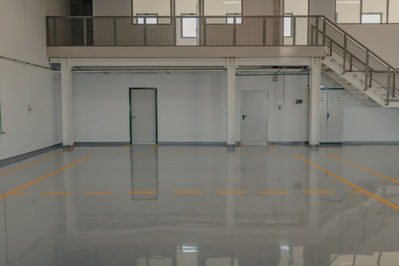 warehouse with epoxy flooring