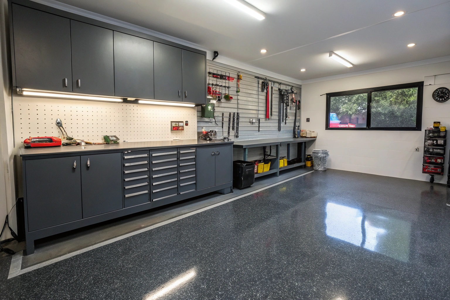 Professional-grade epoxy garage floor installation for home workshop in Barrack Heights