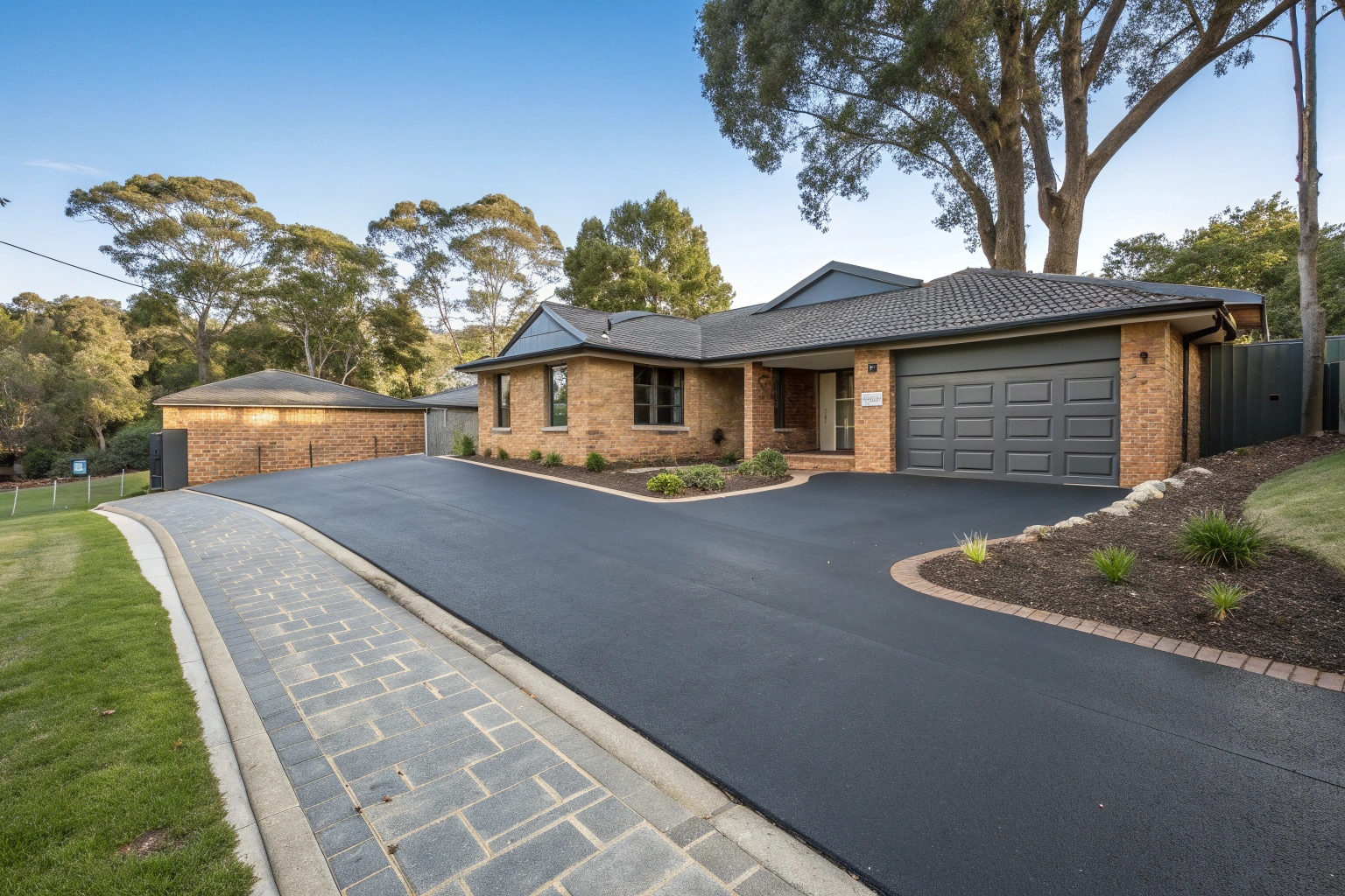 Epoxy coated driveway renovation for 1980s home in Barrack Heights suburb