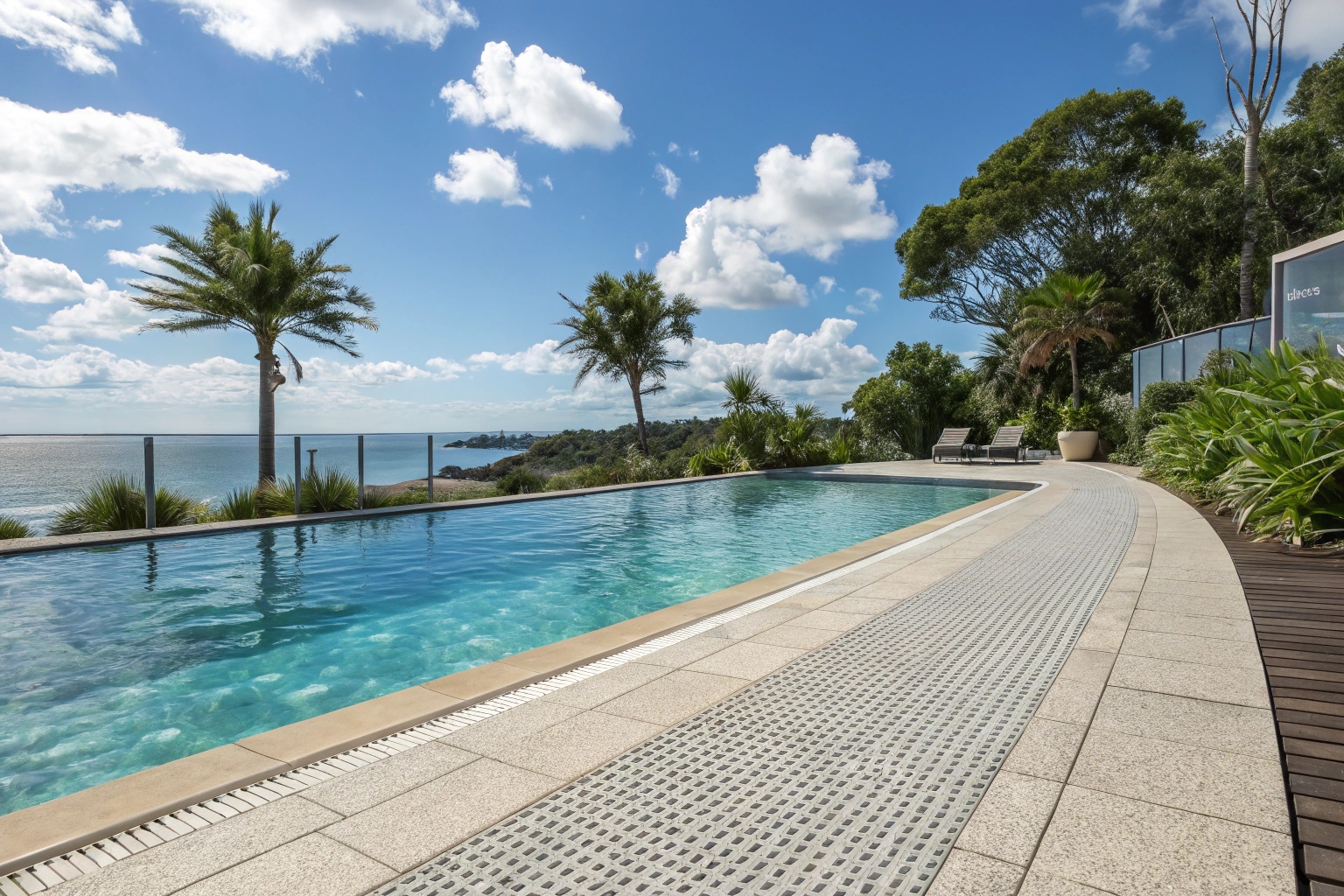 Pool deck with slip-resistant additives installed for safety in Wollongong residential property
