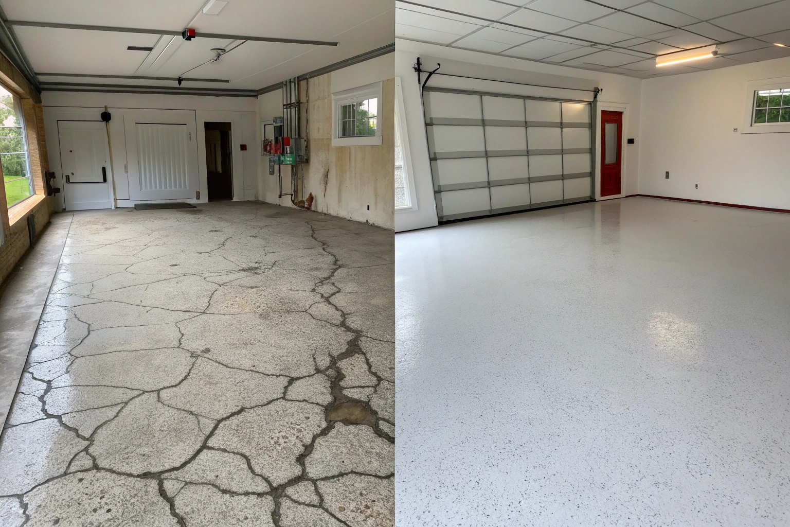 Mangerton garage floor transformation with professional epoxy coating