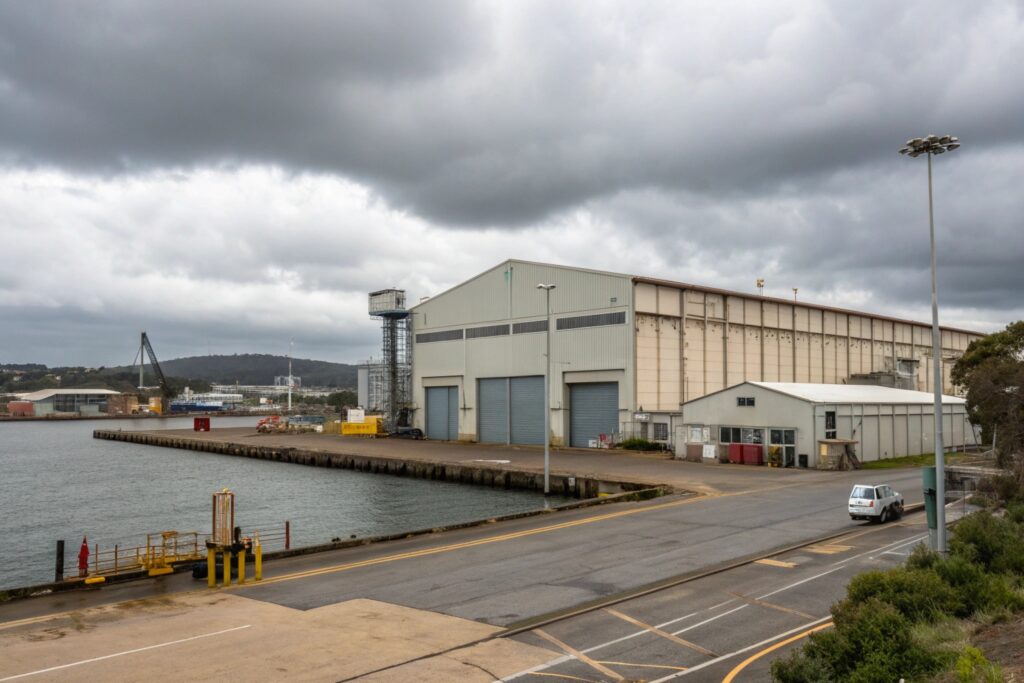 Industrial warehouse facility near Port Kembla waterfront where coastal epoxy flooring is commonly installed
